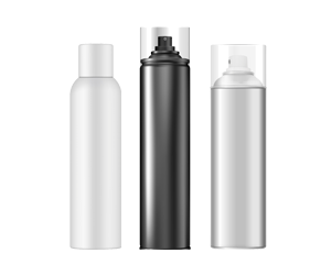 three aerosol containers
