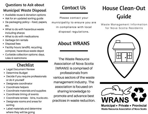 WRANS House Clean Out Guide